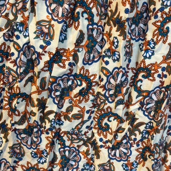 NWT-Bohemian Floral Maxi Dress with Orange and Blue Accents - Picture 7 of 13